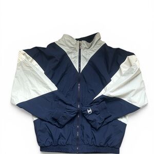 Vintage Champion Navy Blue & White Windbreaker Jacket